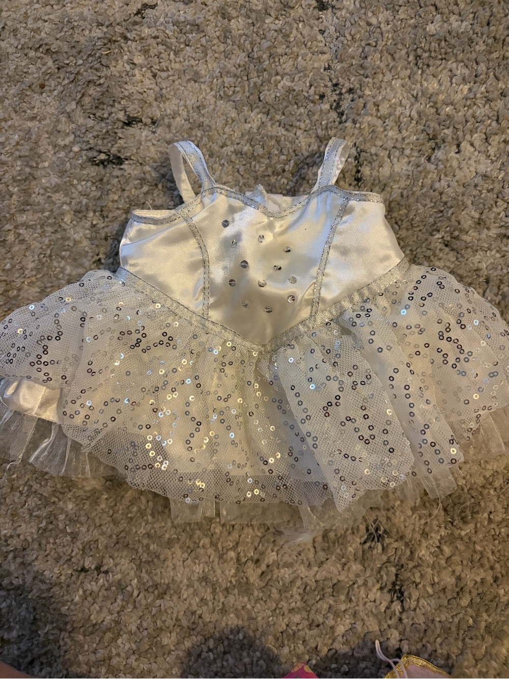 Build-A-Bear White Sequin Tulle Ballet Dress